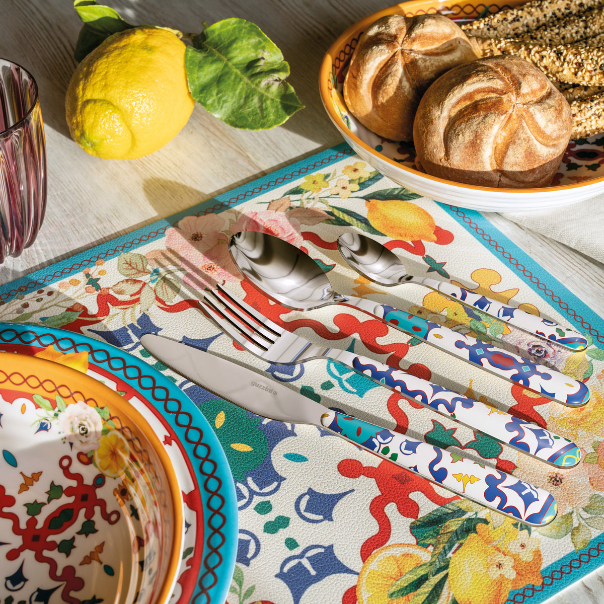 6ER-SET TISCHSETS “FLOWER&LEMON”