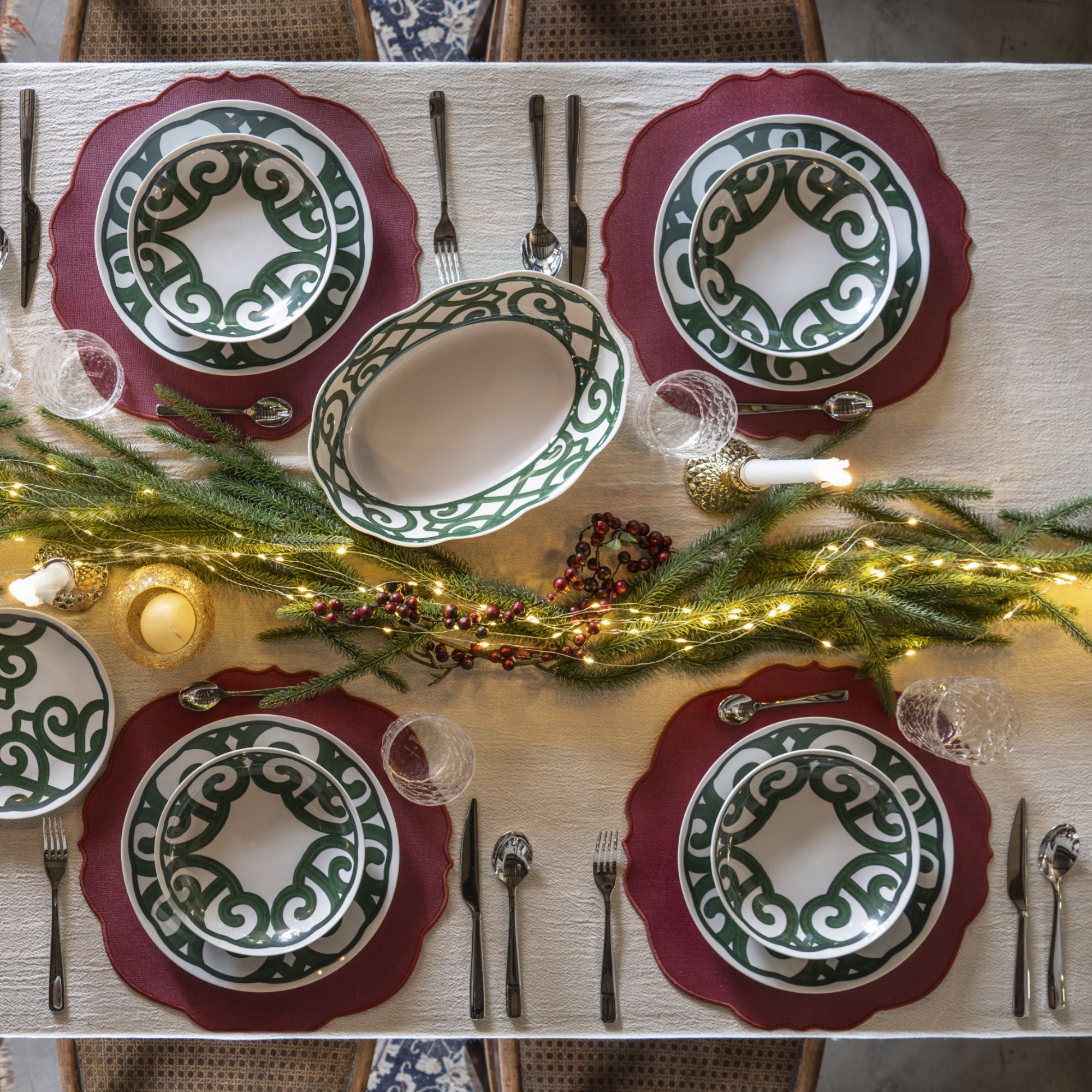 ROUND REVERSIBLE PLACEMAT "FLOWERS"