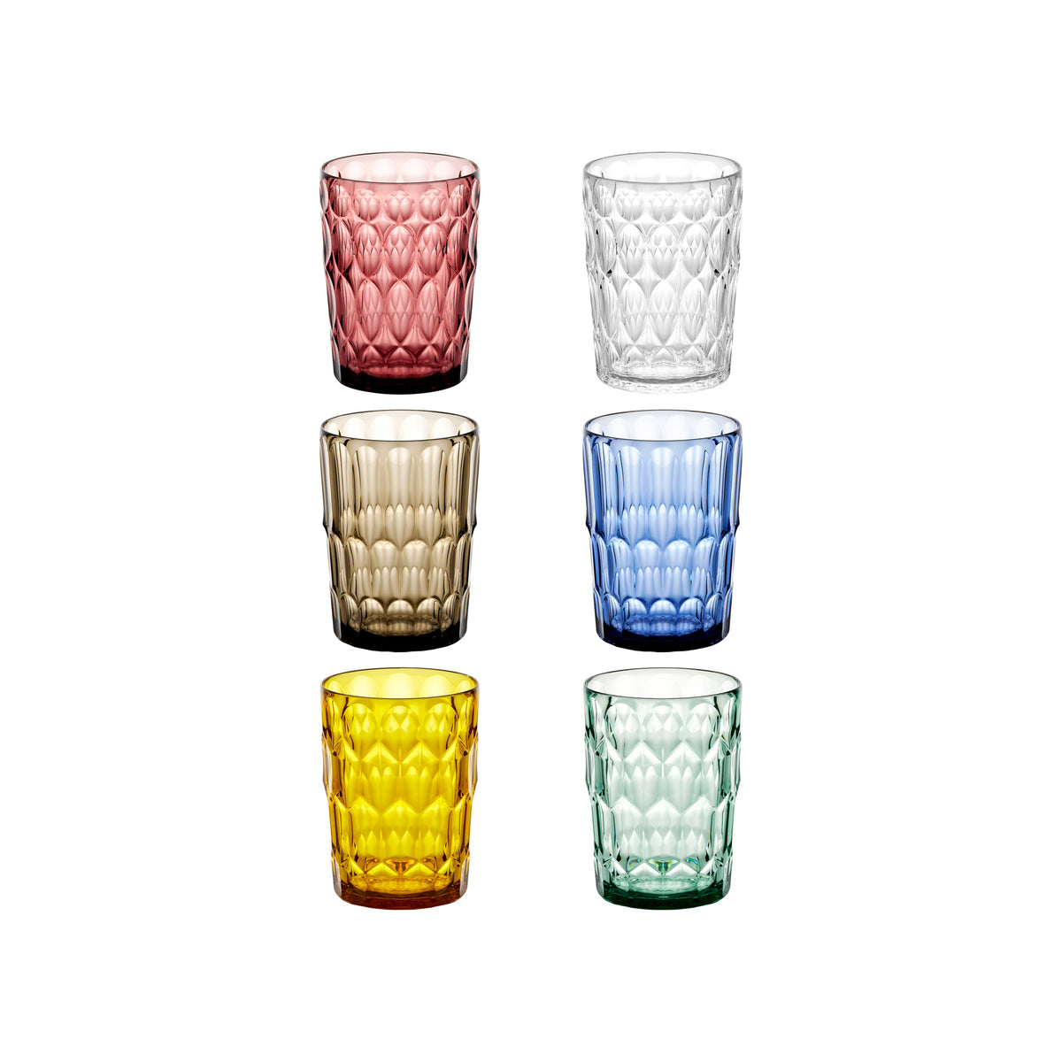 SET 6 TALL TUMBLERS "VANITY"