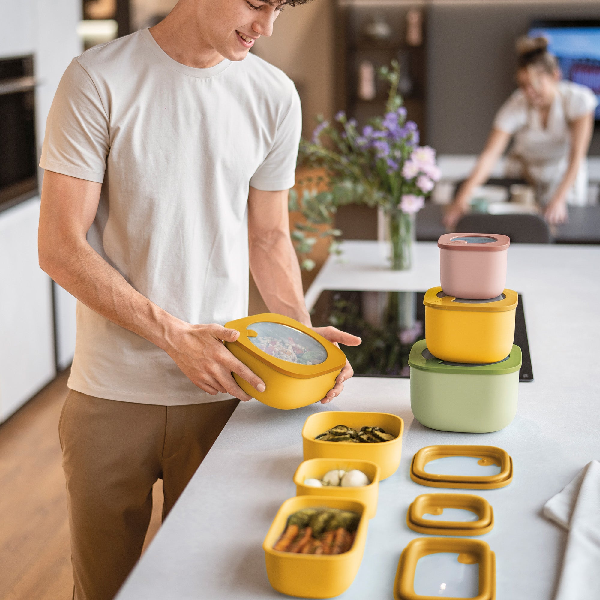 Contenitore ermetico per il pranzo quttin 2 scomparti rettangolari 580 Contenitore ermetico per il pranzo quttin 2 scomparti rettangolari 580