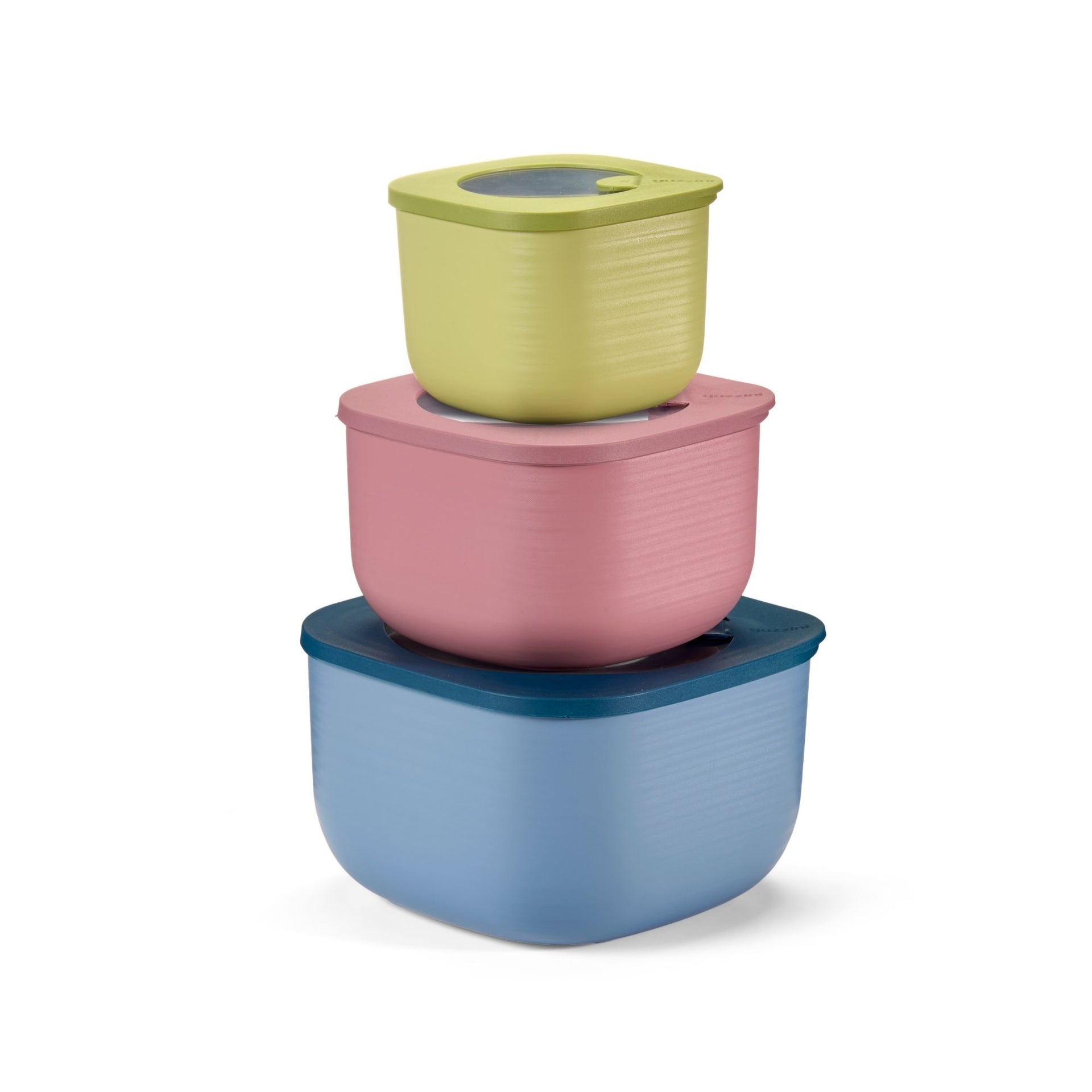 SET 3 DEEP CONTAINERS STORE&MORE BIO "FOOD STORAGE" SQUARE
