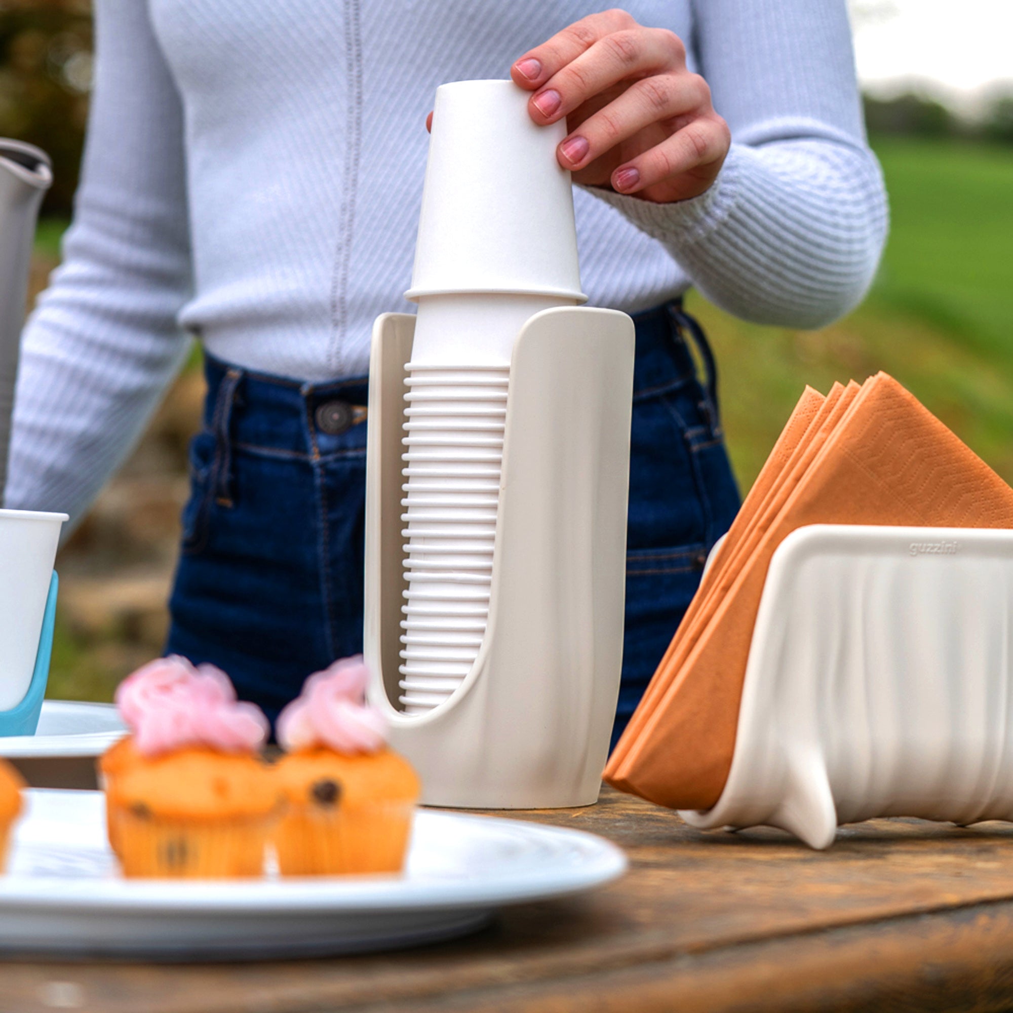 Distributeur De Gobelets Encastrable - Convient Gobelets 400ml / 14oz, Idéal Cafés, Bars, Bureaux Et Libre-Service