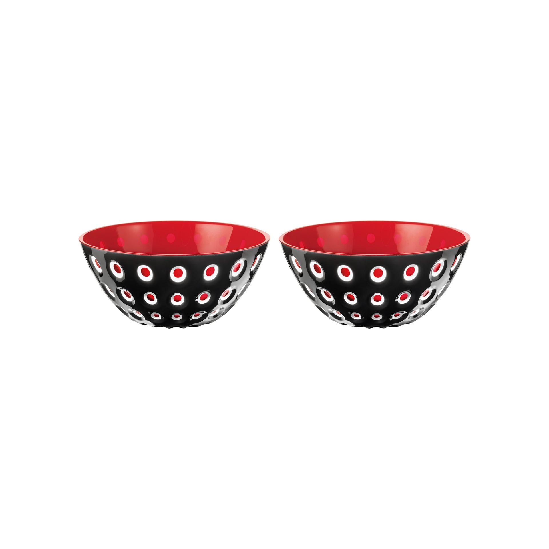 SET 2 BOWLS Ø12cm "LE MURRINE" Black White Transparent