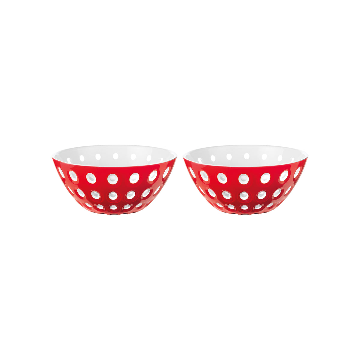 SET 2 BOWLS Ø12cm "LE MURRINE" Red White Transparent