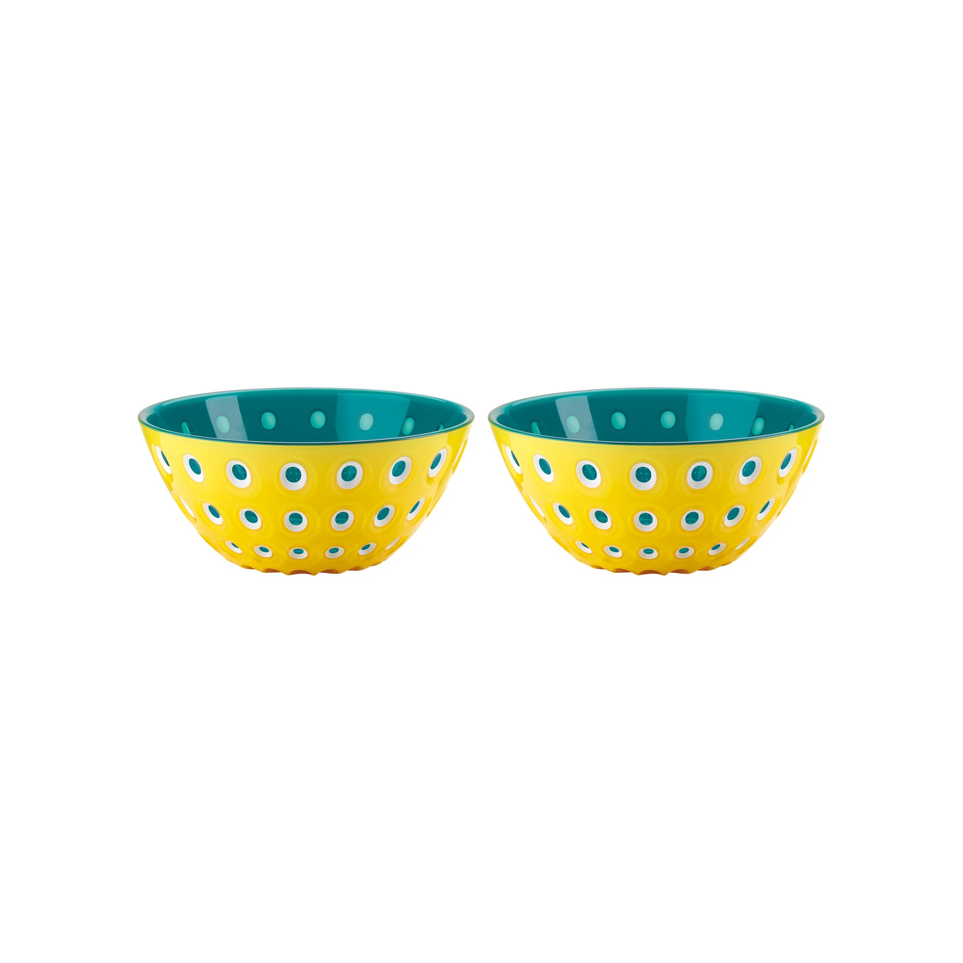 SET 2 BOWLS Ø12cm "LE MURRINE" Yellow White Aquamarine