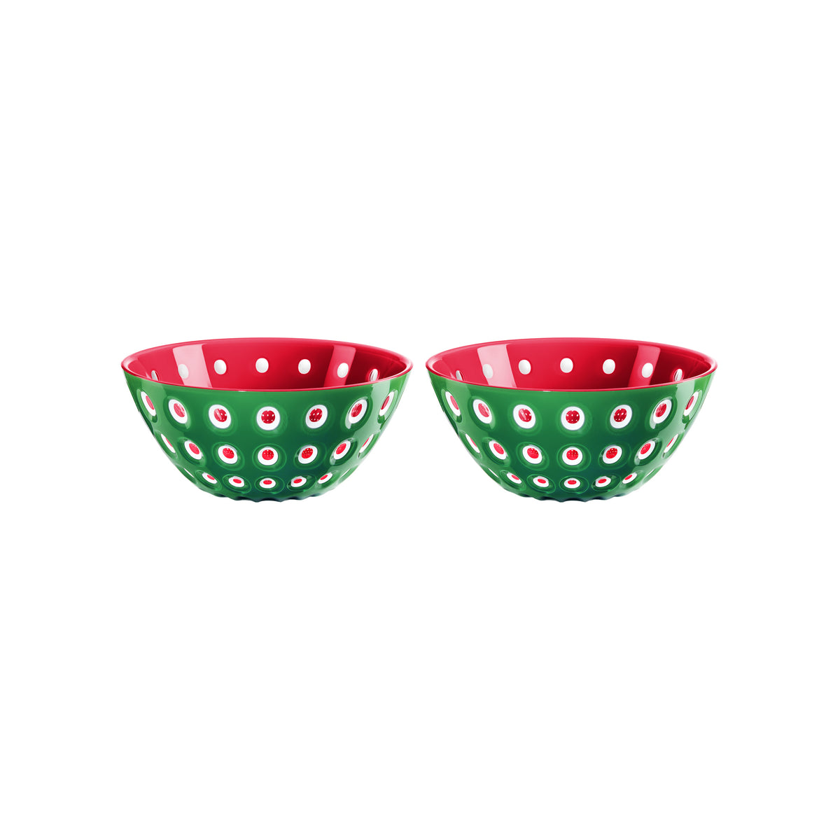 SET 2 BOWLS Ø12CM "LE MURRINE" Red White Emerald