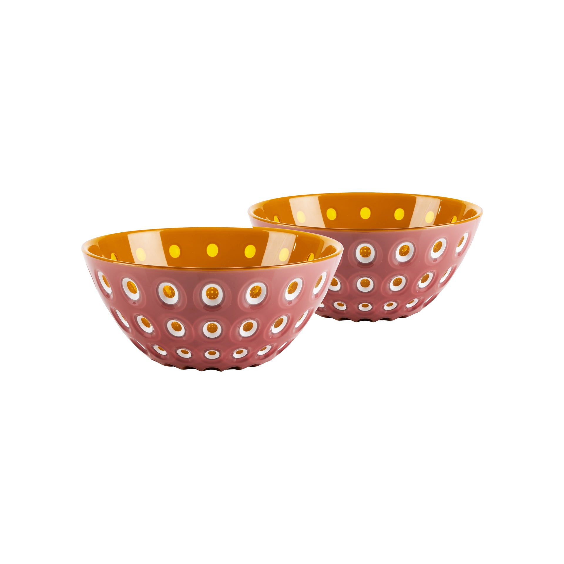 SET 2 BOWLS Ø12CM "LE MURRINE" Mauve White Caramel
