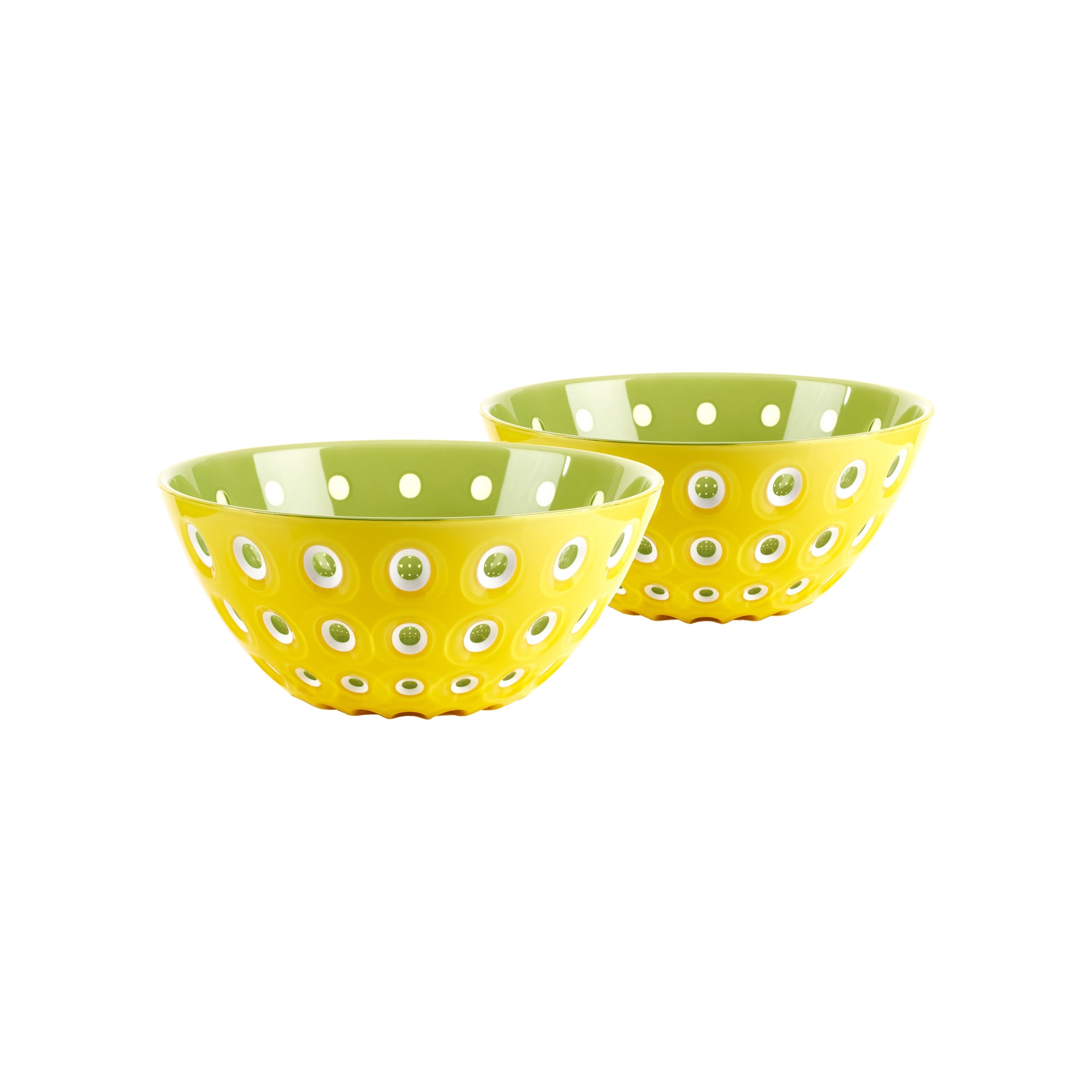 SET 2 BOWLS Ø12CM "LE MURRINE" Saffron yellow White Water lily