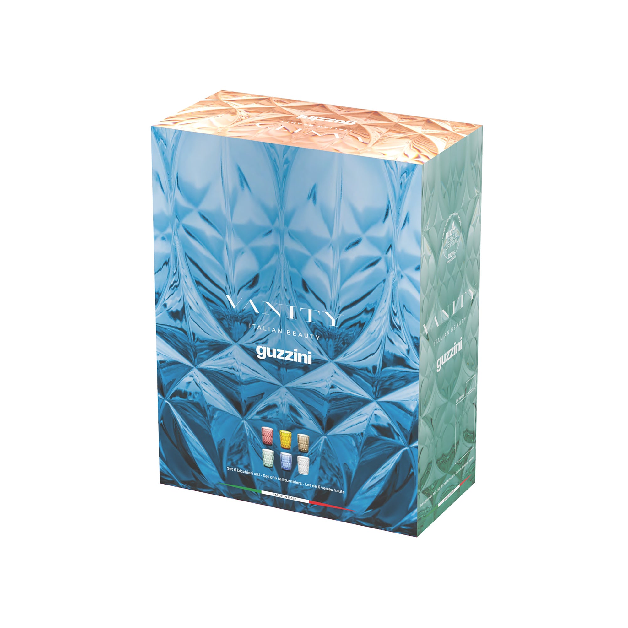 Guzzini Dolce Vita 4'lü Bardak 470 ml Turkuaz Guzzini Dolce Vita 4'lü Bardak 470 ml Turkuaz